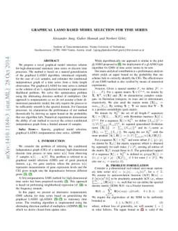 Graphical LASSO Based Model Selection for Time Series