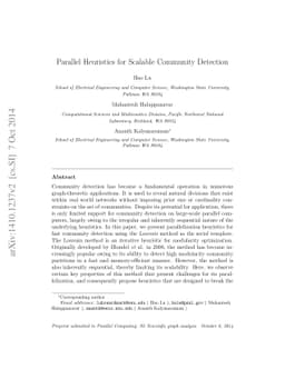 Parallel Heuristics for Scalable Community Detection
