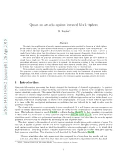 Quantum attacks against iterated block ciphers