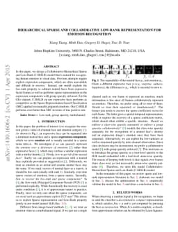 Hierarchical Sparse and Collaborative Low-Rank Representation for
  Emotion Recognition