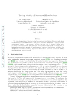 Testing Identity of Structured Distributions