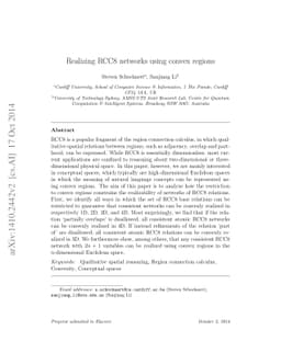 Realizing RCC8 networks using convex regions