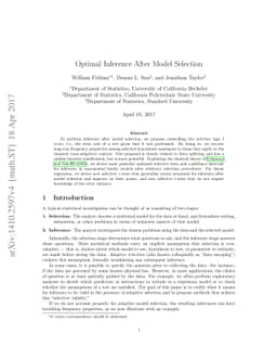 Optimal Inference After Model Selection