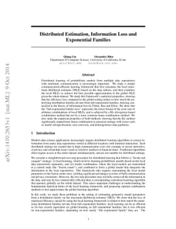 Distributed Estimation, Information Loss and Exponential Families