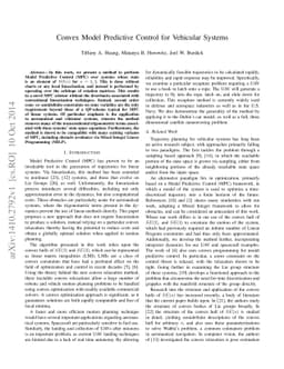 Convex Model Predictive Control for Vehicular Systems