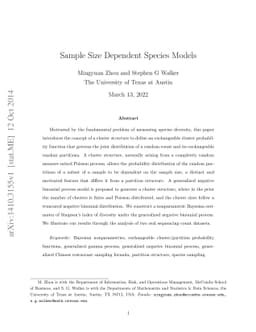 Sample Size Dependent Species Models