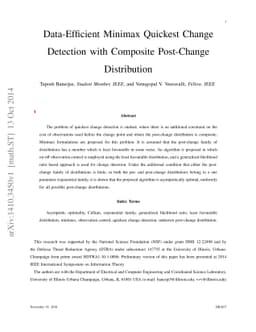 Data-Efficient Minimax Quickest Change Detection with Composite
  Post-Change Distribution
