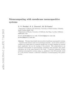 Memcomputing with membrane memcapacitive systems