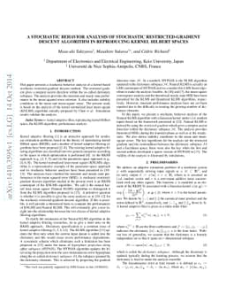 A stochastic behavior analysis of stochastic restricted-gradient descent
  algorithm in reproducing kernel Hilbert spaces