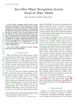 Zero-Shot Object Recognition System based on Topic Model