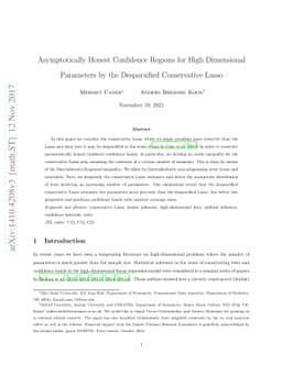 Asymptotically Honest Confidence Regions for High Dimensional Parameters
  by the Desparsified Conservative Lasso