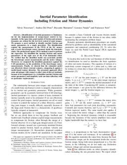 Inertial Parameter Identification Including Friction and Motor Dynamics
