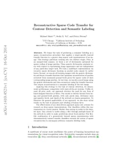 Reconstructive Sparse Code Transfer for Contour Detection and Semantic
  Labeling
