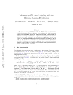 Inference and Mixture Modeling with the Elliptical Gamma Distribution