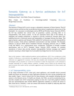Semantic Gateway as a Service architecture for IoT Interoperability