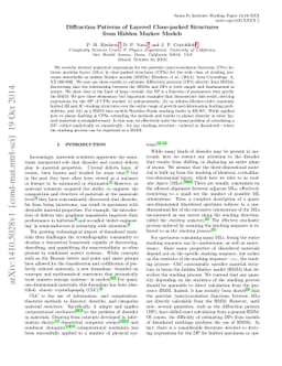 Diffraction Patterns of Layered Close-packed Structures from Hidden
  Markov Models