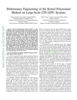 Performance Engineering of the Kernel Polynomial Method on Large-Scale
  CPU-GPU Systems