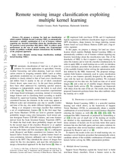 Remote sensing image classification exploiting multiple kernel learning
