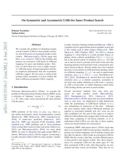 On Symmetric and Asymmetric LSHs for Inner Product Search