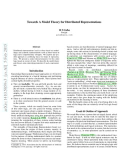 Towards a Model Theory for Distributed Representations