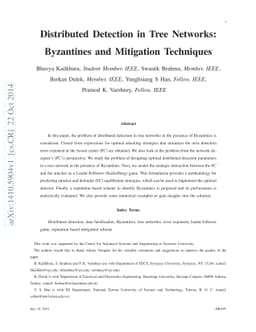 Distributed Detection in Tree Networks: Byzantines and Mitigation
  Techniques