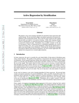 Active Regression by Stratification