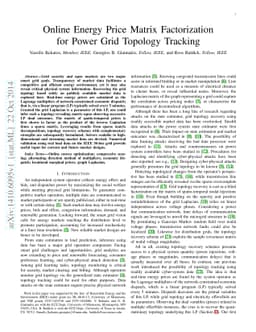 Online Energy Price Matrix Factorization for Power Grid Topology
  Tracking