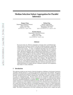 Median Selection Subset Aggregation for Parallel Inference