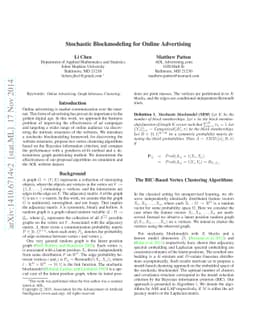 Stochastic Blockmodeling for Online Advertising