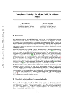 Covariance Matrices for Mean Field Variational Bayes