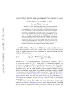 Screening Rules for Overlapping Group Lasso