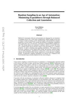 Random Sampling in an Age of Automation: Minimizing Expenditures through
  Balanced Collection and Annotation