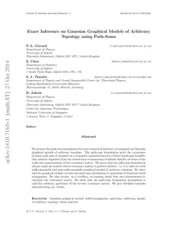 Exact Inference on Gaussian Graphical Models of Arbitrary Topology using
  Path-Sums