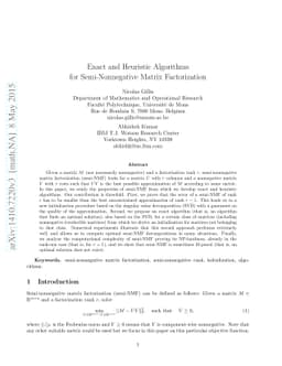 Exact and Heuristic Algorithms for Semi-Nonnegative Matrix Factorization
