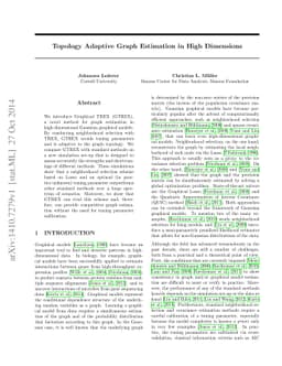 Topology Adaptive Graph Estimation in High Dimensions