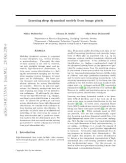 Learning deep dynamical models from image pixels