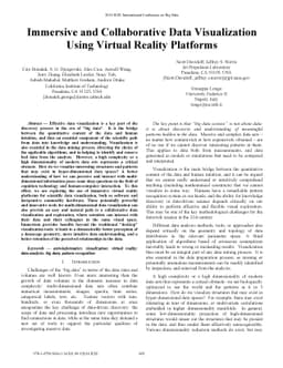 Immersive and Collaborative Data Visualization Using Virtual Reality
  Platforms