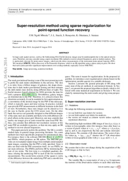 Super-resolution method using sparse regularization for point-spread
  function recovery