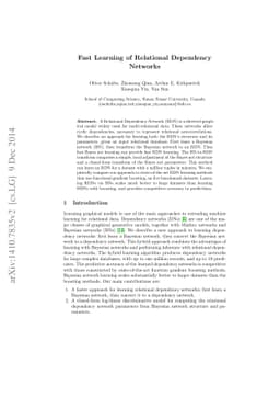 Fast Learning of Relational Dependency Networks