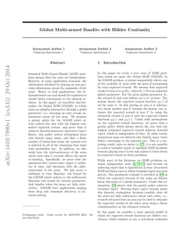 Global Bandits with Holder Continuity