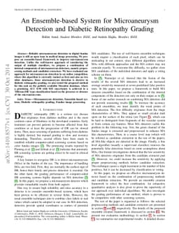 An Ensemble-based System for Microaneurysm Detection and Diabetic
  Retinopathy Grading
