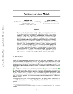 Partition-wise Linear Models