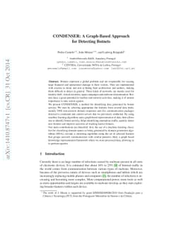 CONDENSER: A Graph-Based Approachfor Detecting Botnets
