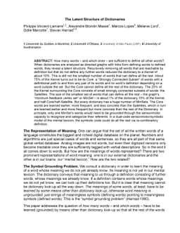 The Latent Structure of Dictionaries