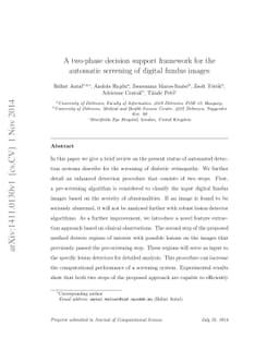 A Two-phase Decision Support Framework for the Automatic Screening of
  Digital Fundus Images