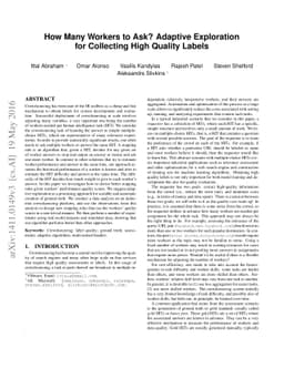 How Many Workers to Ask? Adaptive Exploration for Collecting High
  Quality Labels