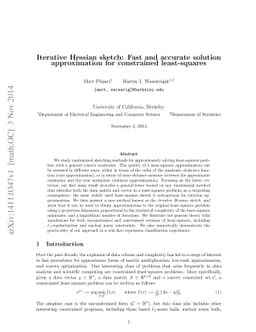 Iterative Hessian sketch: Fast and accurate solution approximation for
  constrained least-squares