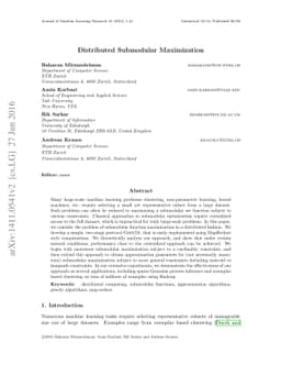 Distributed Submodular Maximization