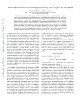 Bayesian feature selection with strongly-regularizing priors maps to the
  Ising Model