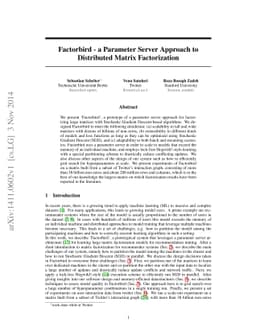 Factorbird - a Parameter Server Approach to Distributed Matrix
  Factorization